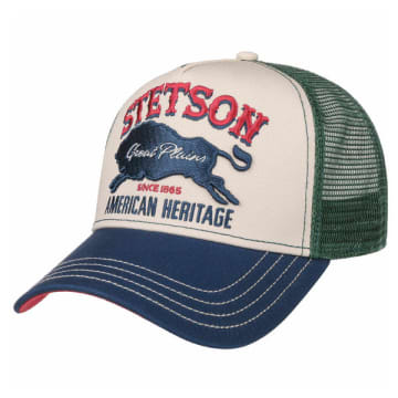Shop Stetson Great Plains Trucker Cap In Blue