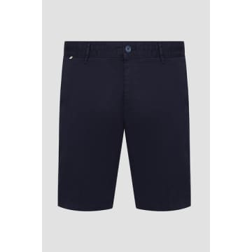 Shop Hugo Boss Slice-short Dark Blue Slim Fit Shorts In Stretch Cotton 50512524 404