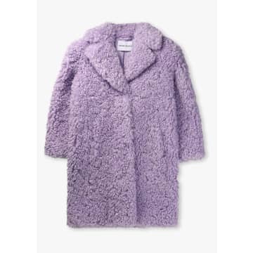 Shop Stand Studio Womens Camille Curly Cocoon Coat In Lilac