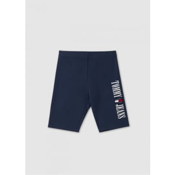 Tommy Hilfiger Womens Navy Cycle Shorts In Twilight Navy In Blue