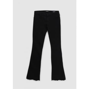 Shop Replay Womens Dominiqli Broderie Cropped Bootcut Jeans In Black
