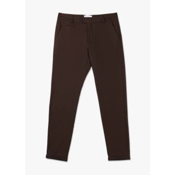 Shop Les Deux Mens Como Herringbone Suit Pants In Ebony Brown