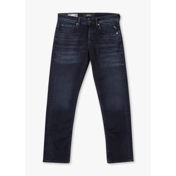 Shop Replay Mens Grover 573 Bio Straight Jeans In Blue