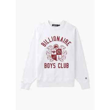Shop Billionaire Boys Club Mens Crest Logo Crewneck In White