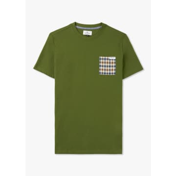 Shop Aquascutum Mens Active Club Check Pocket T-shirt In Green