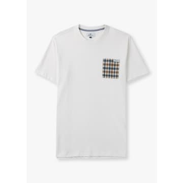 Shop Aquascutum Mens Active Club Check Pocket T-shirt In Optical White