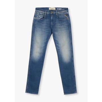 Replay Mens Anbass Original Slim Jeans In Medium Blue