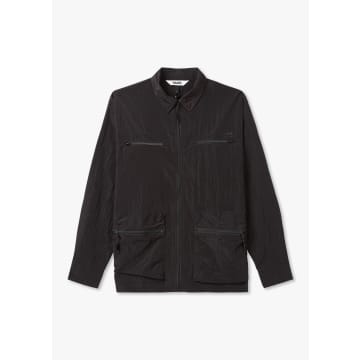 Shop Rains Mens Kano Overshirt In Black