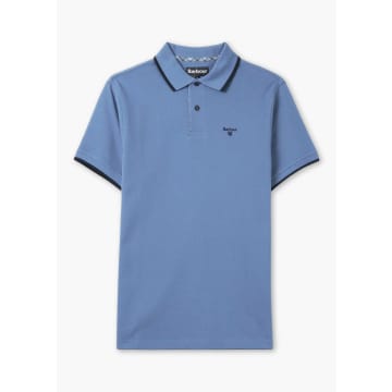 Shop Barbour Mens Easington Polo Shirt In Federal Blue