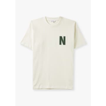 Shop Norse Projects Mens Simon Large N T-shirt In Ecru