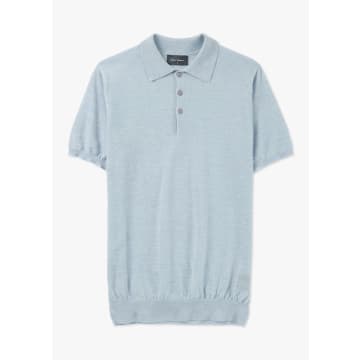 Shop Oliver Sweeney Mens Covehithe Merino Wool Knitted Polo Shirt In Blue
