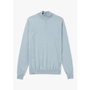 Shop Oliver Sweeney Mens Curragh Quarter Zip Sweatshirt In Light Blue