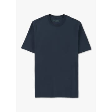 Oliver Sweeney Mens Palmela Cotton T-shirt In Midnight Navy In Metallic