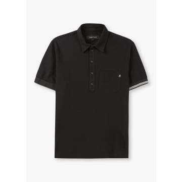 Shop Replay Sartoriale Mens Polo Shirt In Black