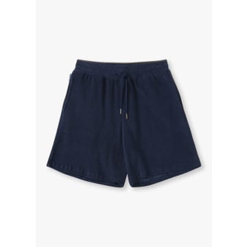 Shop Resort Co Mens Terry Shorts In Navy In Blue