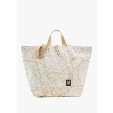Shop Belstaff Mens Map Utility Tote Bag In Shell