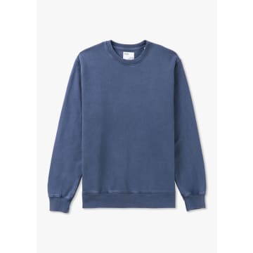 Shop Colorful Standard Mens Classic Crew Neck Sweatshirt In Neptune Blue