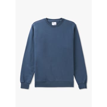 Shop Colorful Standard Mens Classic Crew Neck Sweatshirt In Navy In Blue