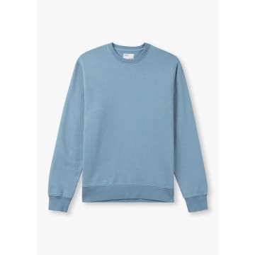 Shop Colorful Standard Mens Classic Crew Sweatshirt In Seaside Blue
