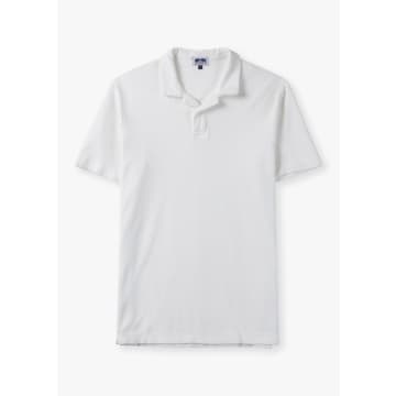 Love Brand Mens Powell Terry Polo Shirt In White In Orange