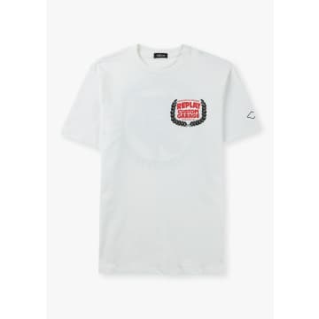 Shop Replay Mens Custom Garage Print T-shirt In White