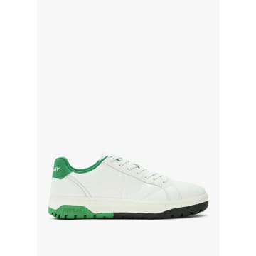 Shop Replay Mens Gmz4s Trainer Sporty In Off White Green