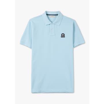 Shop Sandbanks Mens Badge Logo Polo Shirt In Blue