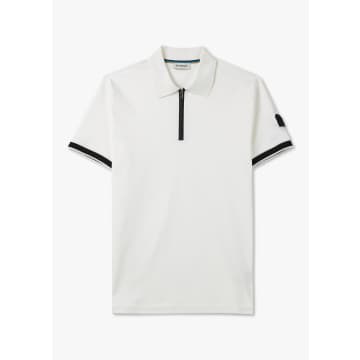 Shop Sandbanks Mens Silicone Zip Polo Shirt In White