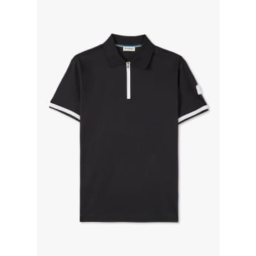 Shop Sandbanks Mens Silicone Zip Polo Shirt In Black