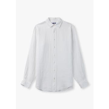 Shop Love Brand Mens Abaco Linen Shirt In White