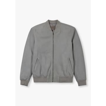 Shop Paige Mens Corvin Suede Bomber Jacket In Spring Showers