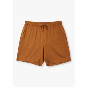 Shop Che Mens Tencel Shorts In Rust