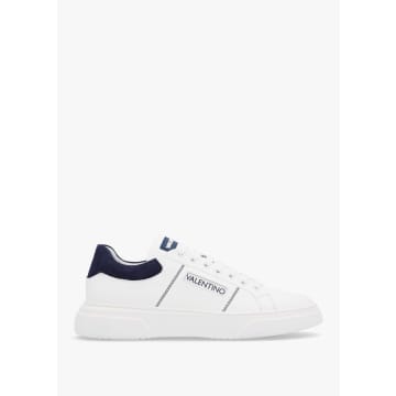 Shop Valentino Mens Stan S Lace Up Trainers In White Blue