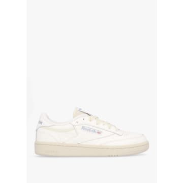 Shop Reebok Womens Club C 85 Leather Tennis Trainers In Chalk/paper White/vintage Blue