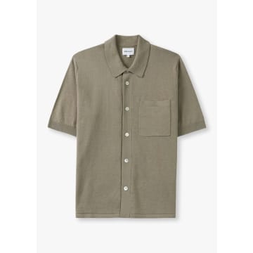 Shop Norse Projects Mens Rollo Cotton Linen Short Sleeve Shirt In Clay