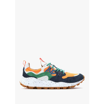 Shop Flower Mountain Mens Yamano 3 Suede/nylon Trainers In Navy Orange Green In Blue
