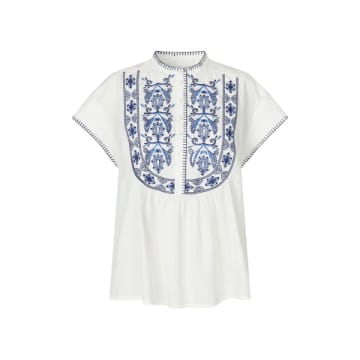 Shop Lolly's Laundry Mollyll Embroidered Blouse In White