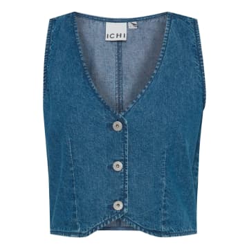 Shop Ichi Dallas Waistcoat-medium Blue-20121181