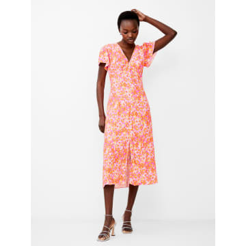 Shop French Connection Cass Delphine Midi Dress-persimmon-71wek