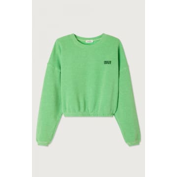 American Vintage Overdyed Parakeet Doven Sweatshirt In Green