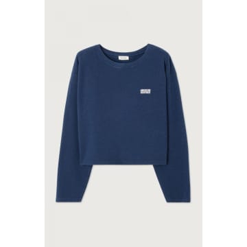 Shop American Vintage Navy Melang Hodatown Sweatshirt In Blue