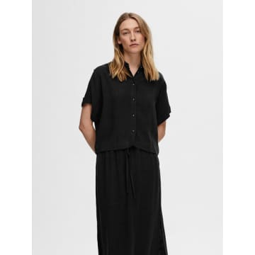 Shop Selected Femme - Viva Ss Shirt Black