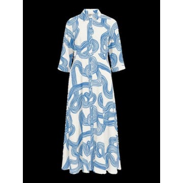 Shop Object Objalli Shirt Dress In Cloud Dancer White And Palace Blue