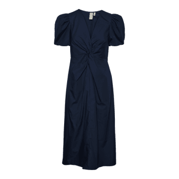 Shop Y.a.s. Stray Midi Dress In Navy In Blue