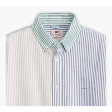 Shop Levi's Waylon Stripe Safari White Authentic Button Down Short Sleeve Sweatshirt