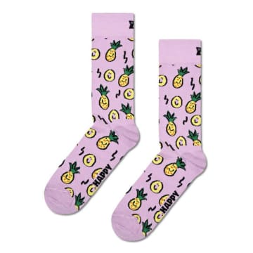 Shop Happy Socks Light Purple Pineapple Socks