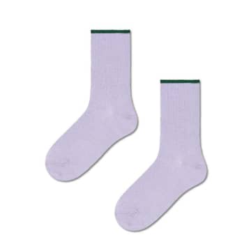 Shop Happy Socks Light Purple Mariona Crew Socks