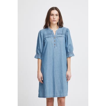 Shop Ichi Ihancey Washed Blue Denim Dress