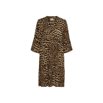 Shop Kaffe Hera Amber Dress Printed In Classic Leopard From In Animal Print