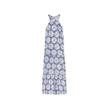Shop Yerse Lilo Sleeveless Dress In Blue Print From